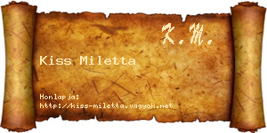 Kiss Miletta névjegykártya